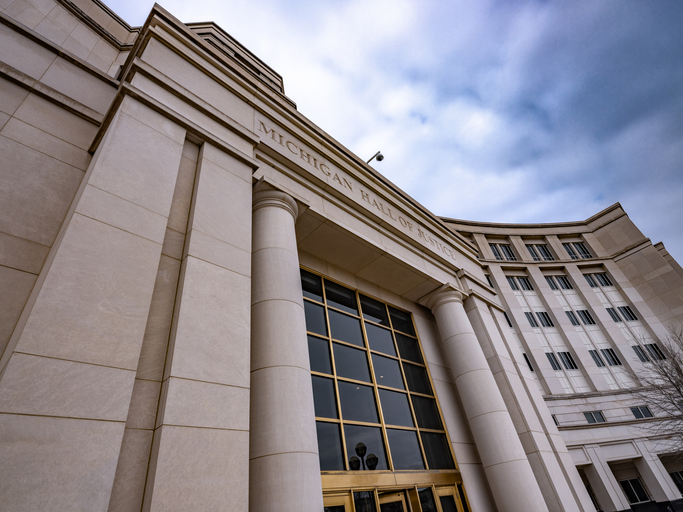 Photo of the Michigan Hall of Justice.