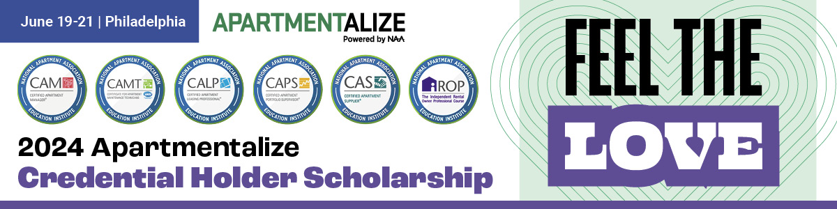 2024 Apartmentalize Credential Holder Scholarship Web Banner