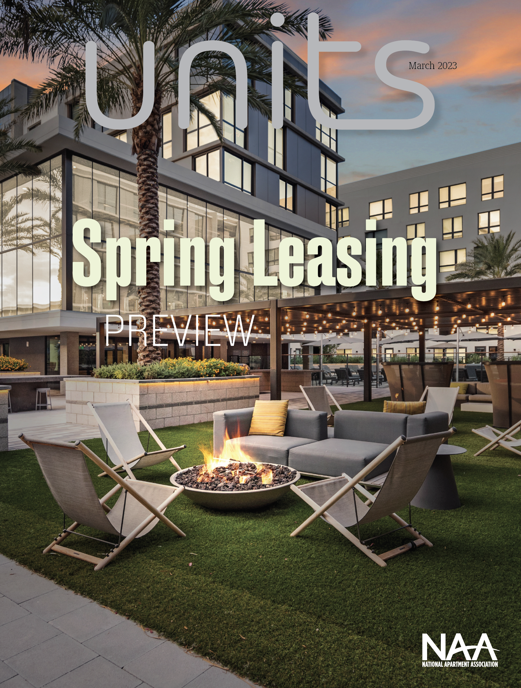 march 2023 cover UNITS magazine: spring leasing