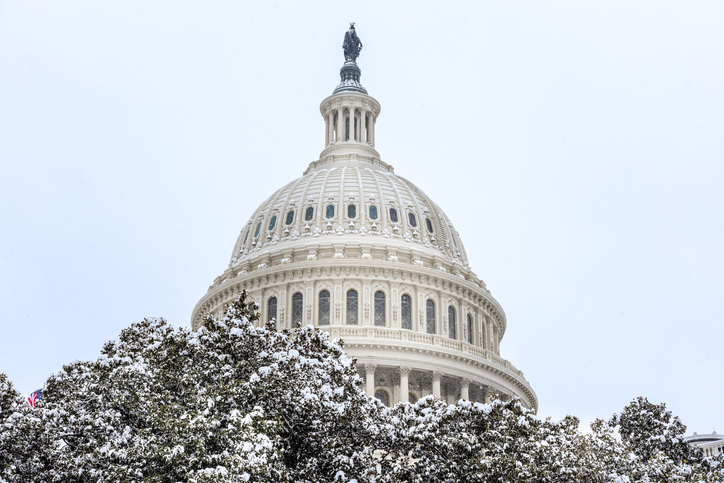 Photo of the U.S. Capitol in the snow.