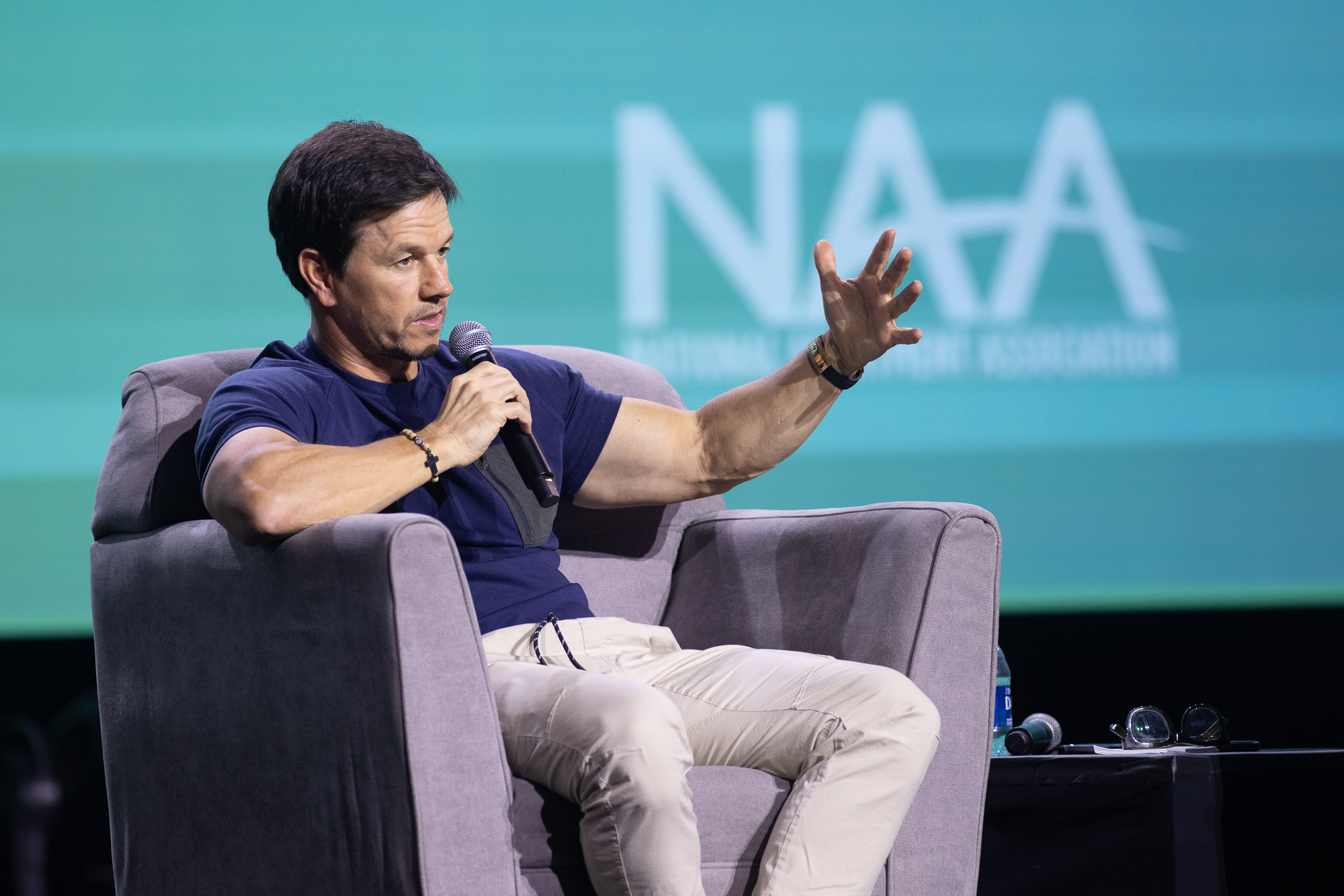 Closing General Session Keynote Speaker Mark Wahlberg entertains the crowd at Apartmentalize, the rental housing industry’s largest, most important annual event. 