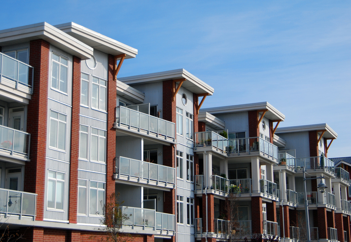 Photo of an apartment community exterior.