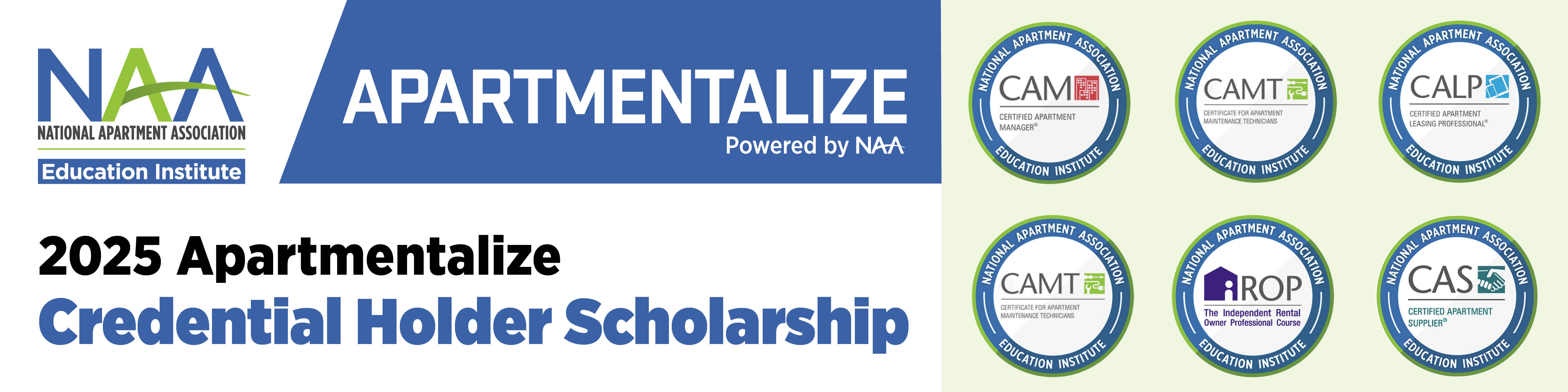 2025 Apartmentalize Credential Holder Scholarship Web Banner