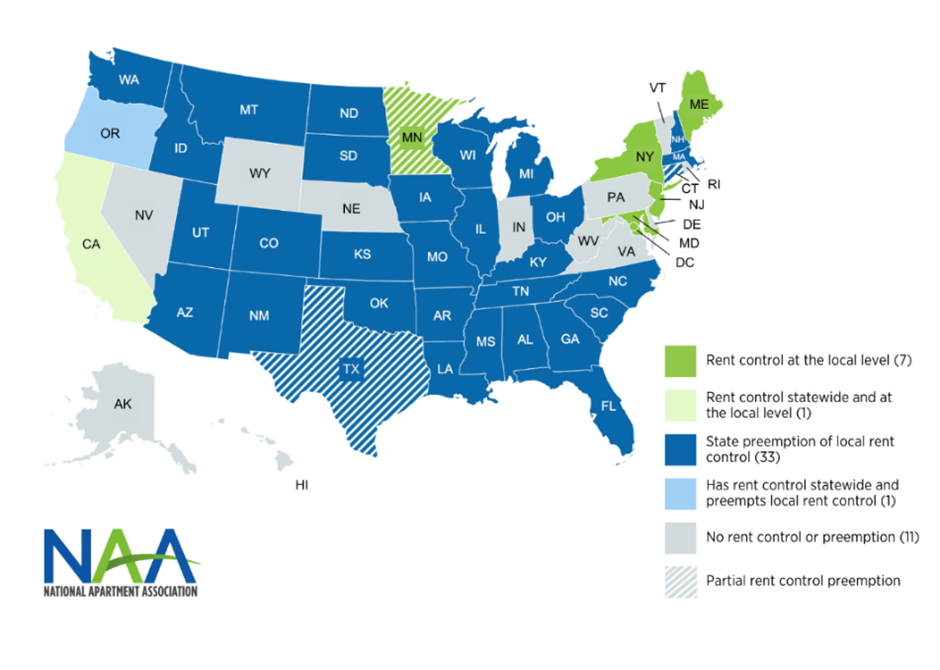 NAA's Rent Control Map