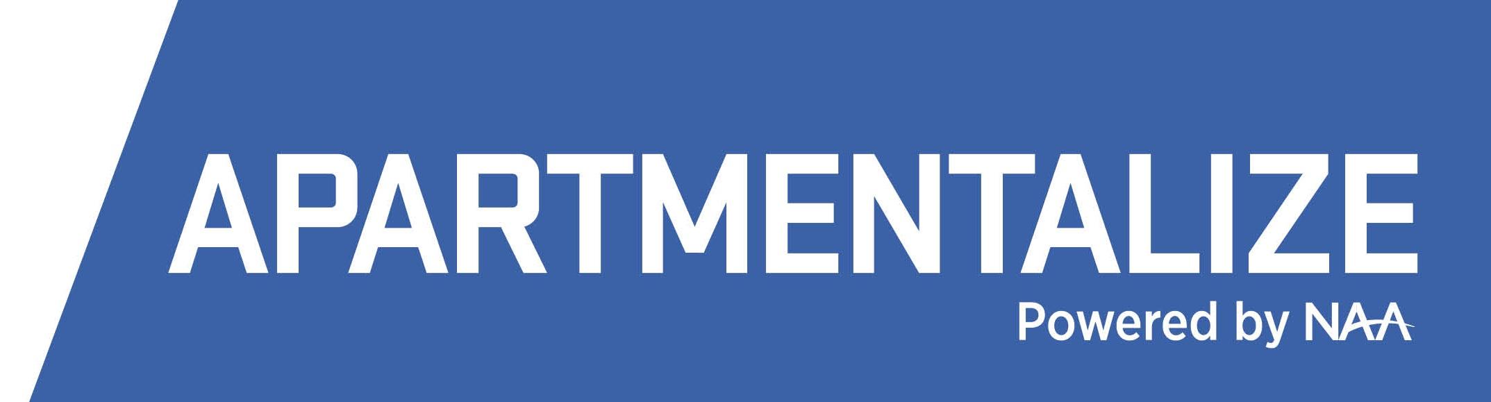 apartmentalize logo on blue background