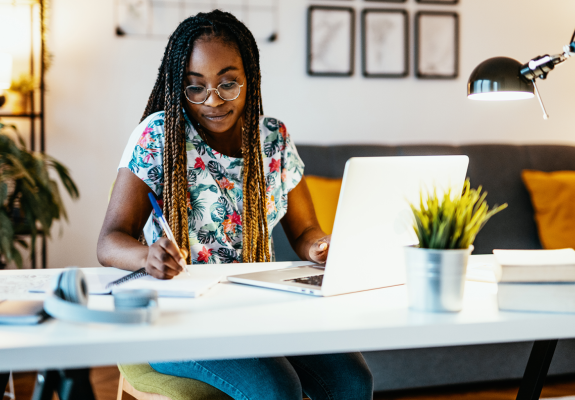 woman working at computer