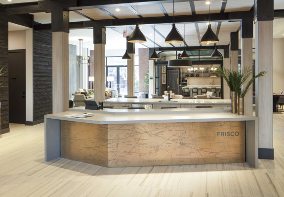 front desk of apartment building