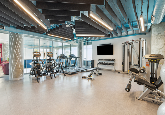 interior of a gym in an apartment building