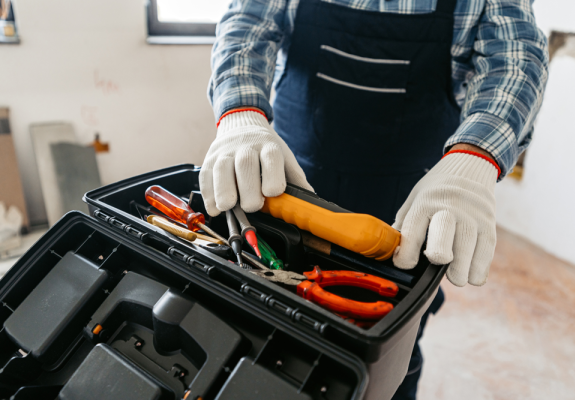 Man with a toolbox