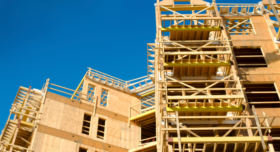 construction on an apartment building 