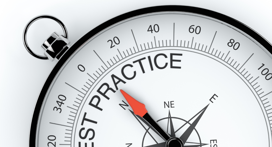 compass with the words "best practice" across it