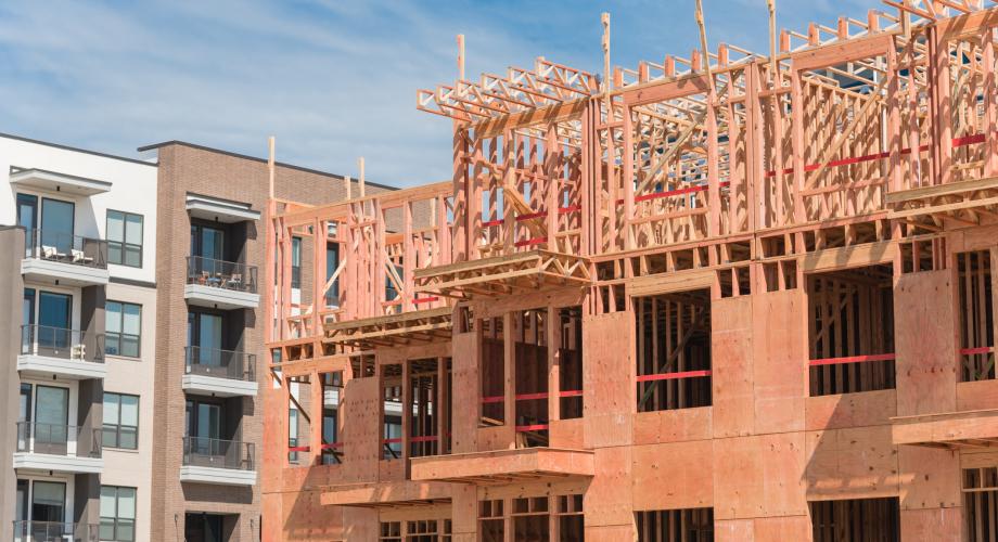 Photo of apartments under construction.
