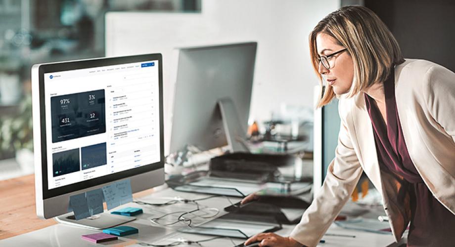 woman working on computer