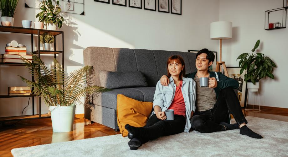 A couple moving to new apartment and enjoying the moments together