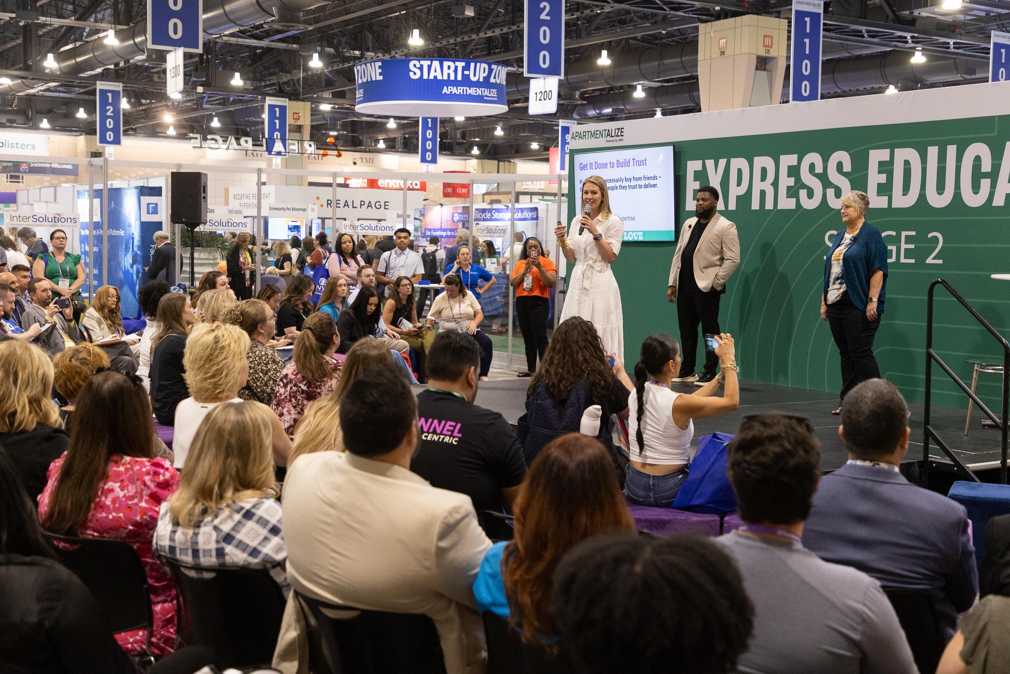 Express Education on the floor of the NAA Exposition at Apartmentalize in Philly.