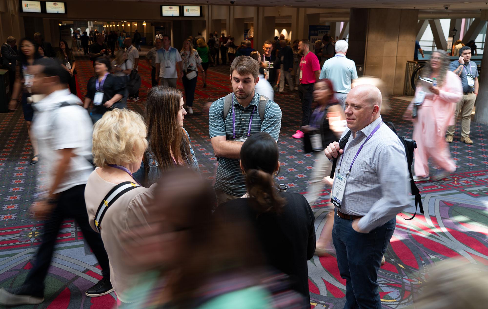 Apartmentalize attendees stop to connect between education sessions.