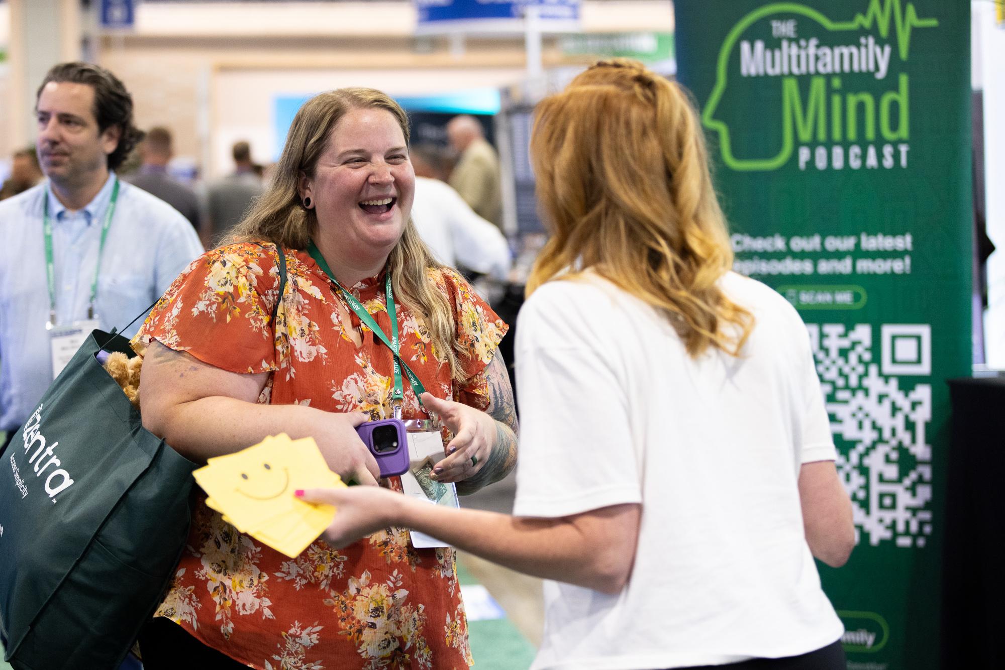 Making connections at the NAA Exposition during Apartmentalize 2024.
