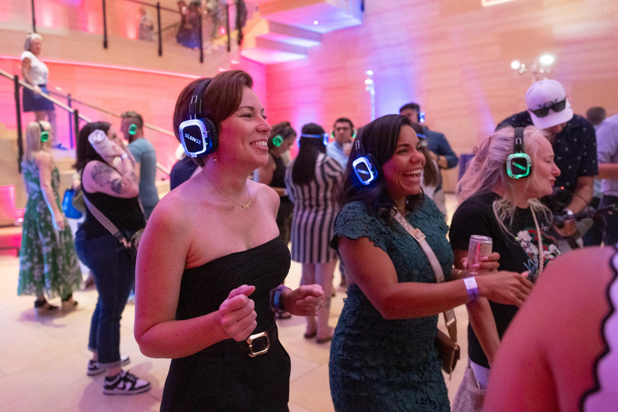 The silent disco at NAA’s Thursday Night Party during Apartmentalize.