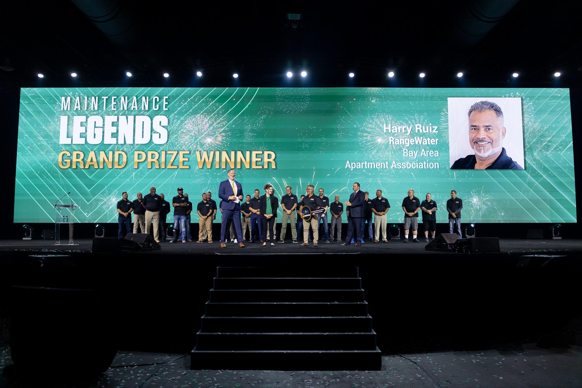Congratulations to the Grand Prize winner of the inaugural Maintenance Legends, with the Bay Area Apartment Association, Harry Ruiz of RangeWater.