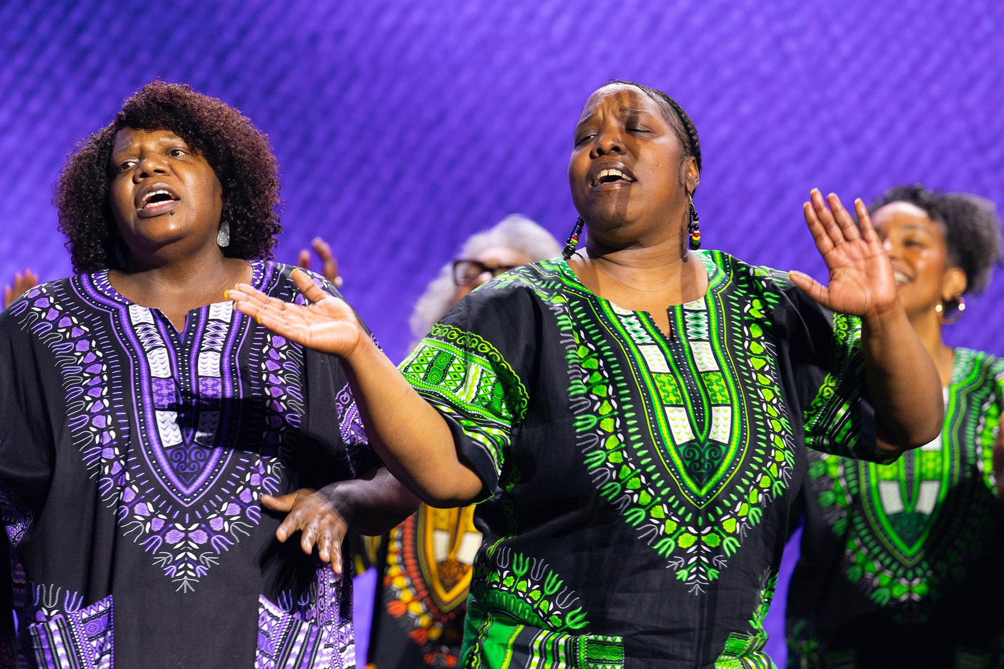 gospel choir performers on stage at Apartmentalize 2024