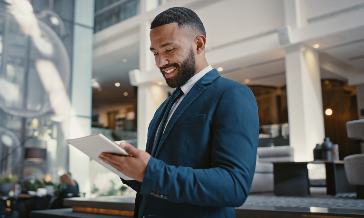 man with a tablet