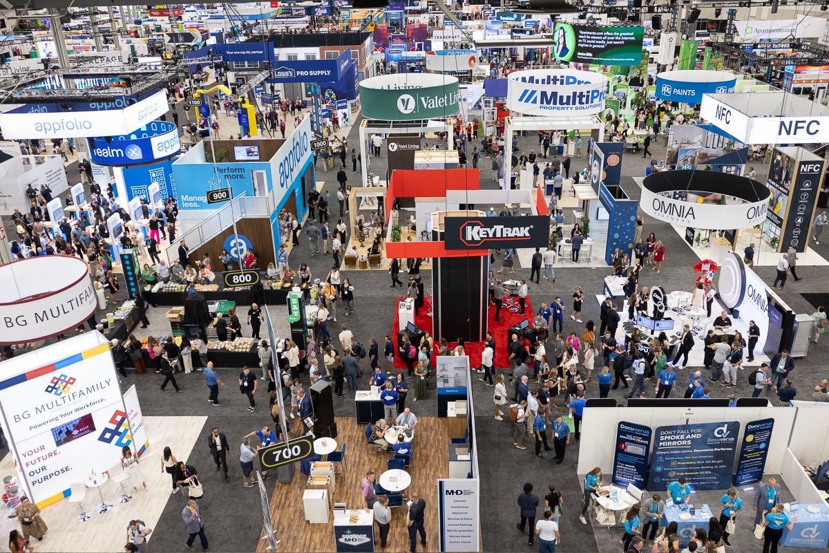 The NAA Exposition hall is packed for the opening day, featuring more than 700 exhibitors.